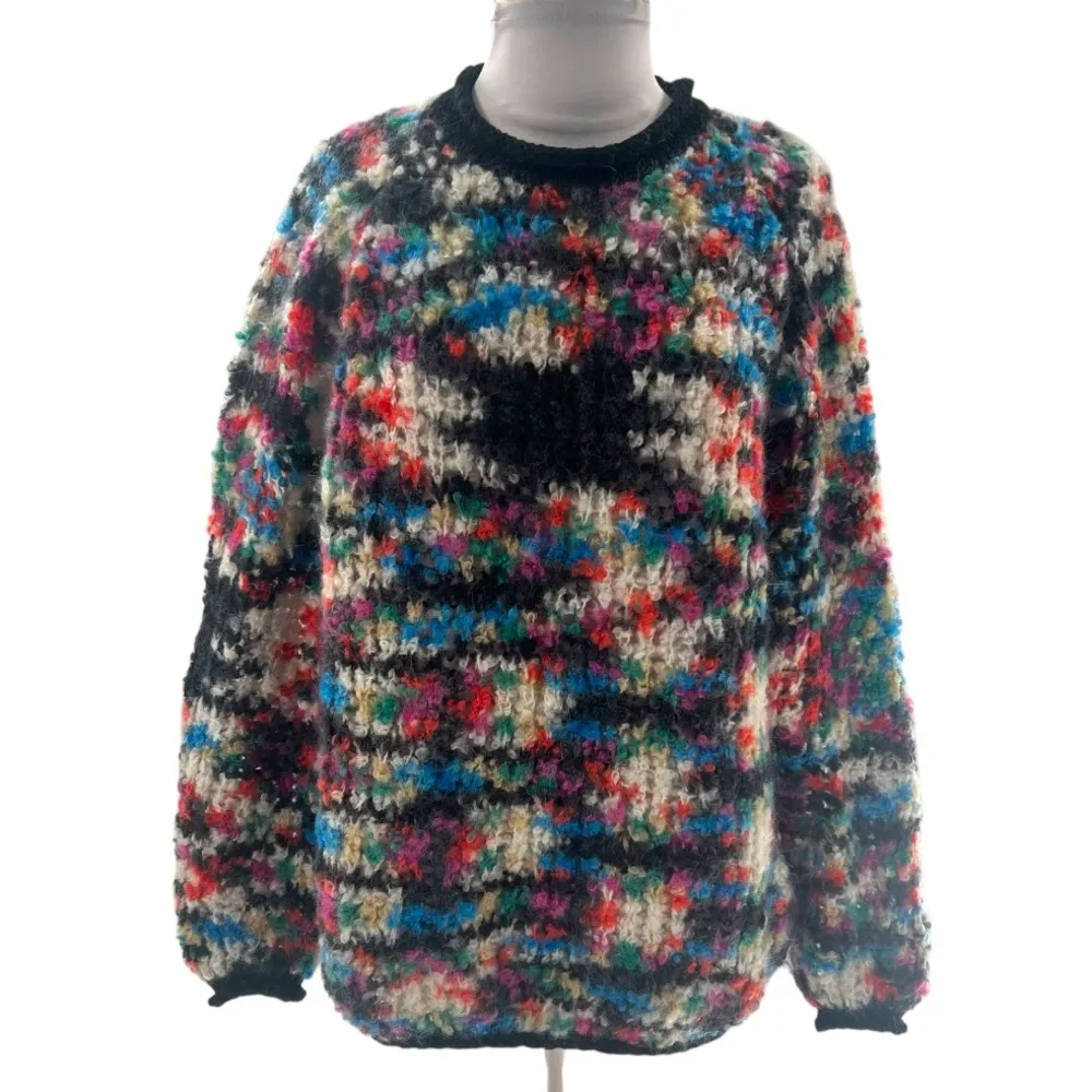 Missoni boucle mohair wool sweater sz 38 multicolor open weave - Image 4