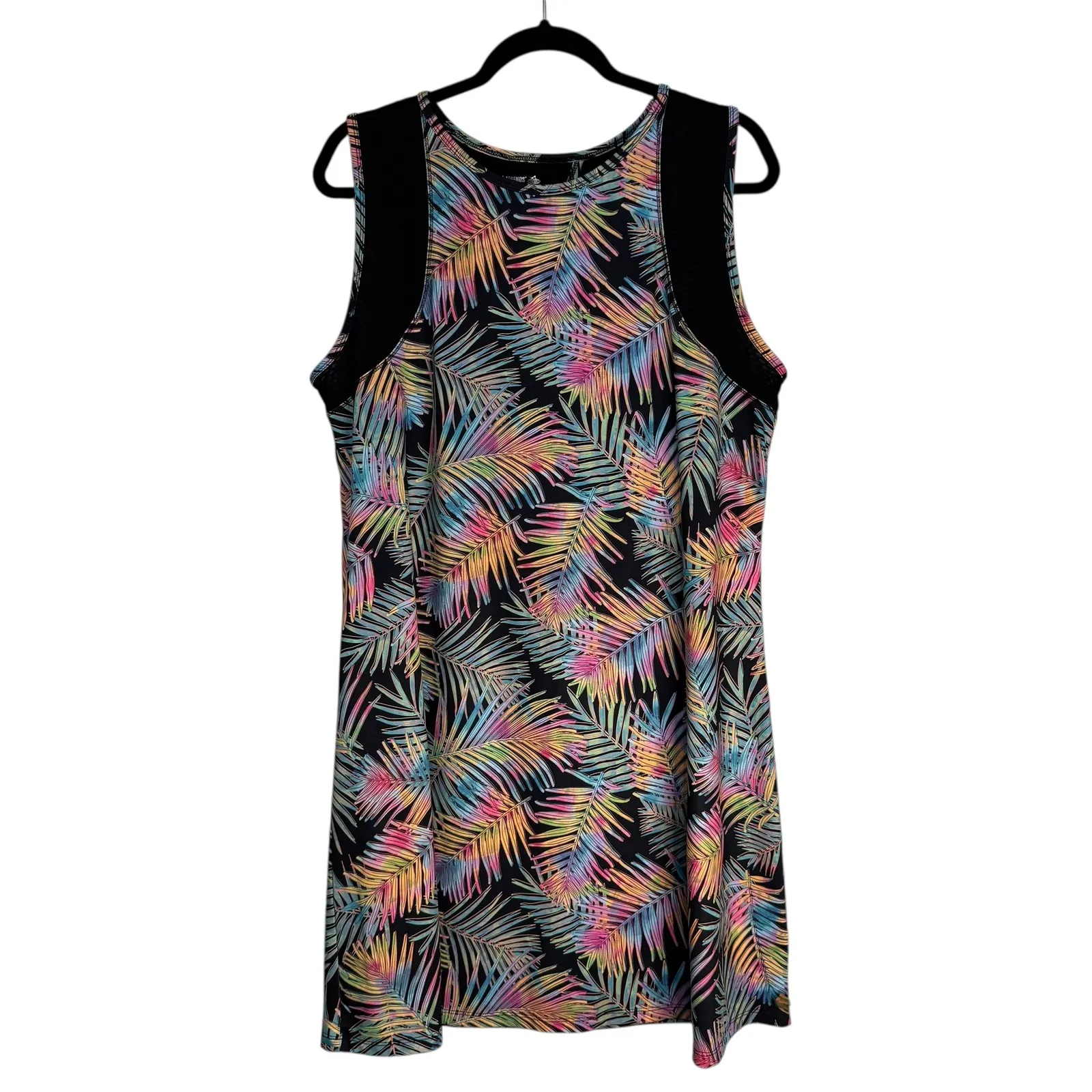 Reel Legends Performance Outfitters Palm Leaf Print Sleeveless Dress 1X Tropical - Image 2