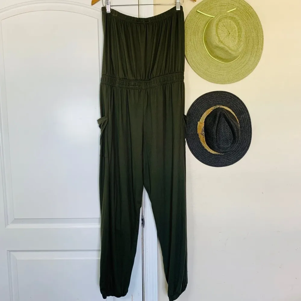 205 Collins by Forever 21 Hunter Green Military Style Romper/Jumpsuit | Size: XL - Image 11