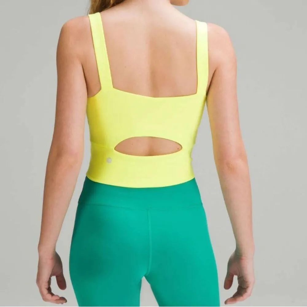 Lululemon Wunder Train Straight Strap Tank Top Electric Lemon Sz 2 - Image 2