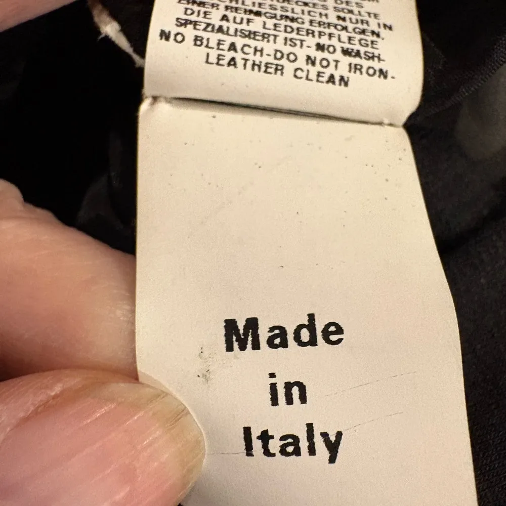 Alberta Ferretti Italy leather wool blend LBD black dress sz 6 - Image 4