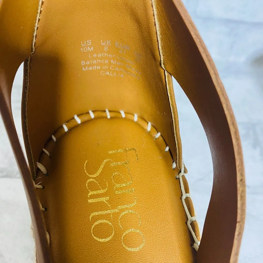 New Franco Sarto Womens Callia Leather Ankle Strap Wedge Espadrille Sandals 10 M - Image 7