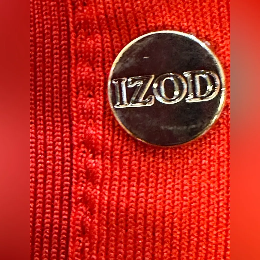 Izod Red Cool Fx Polo Shirt Med - Image 4