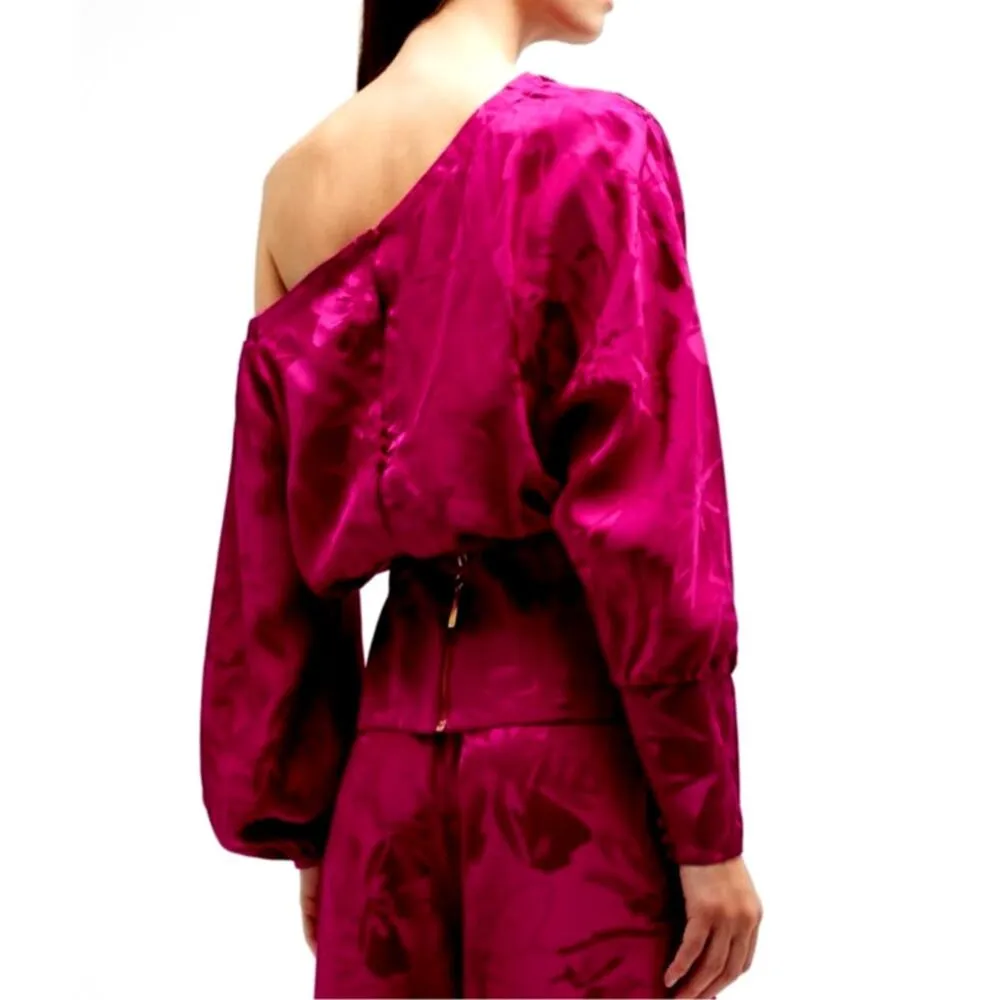 Silvia Tcherassi Sirmione Blouse Mulberry Floral XS Pink - Image 4