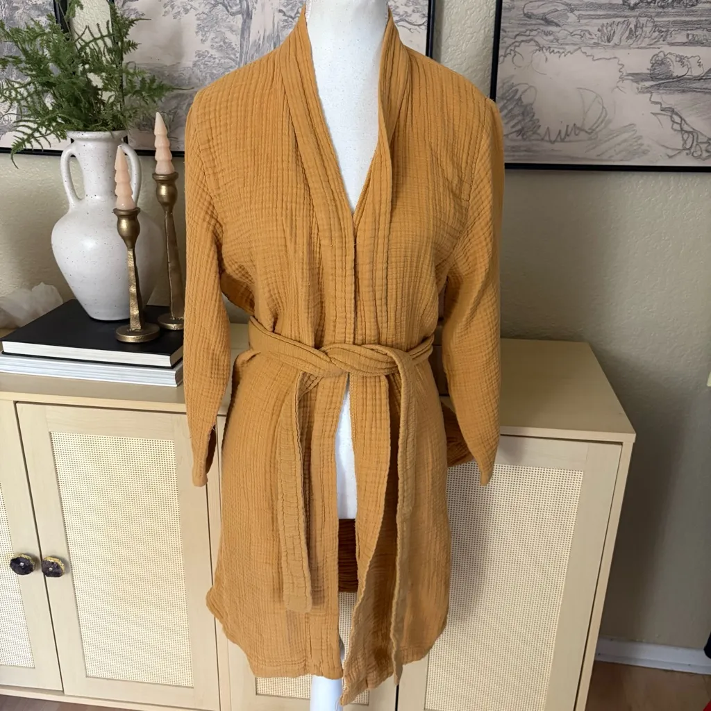 PARACHUTE Cloud Cotton Robe In‎ Mustard Yellow Size Small - Image 2