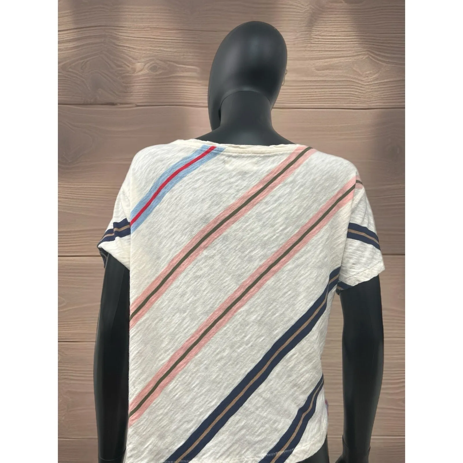 Lou & Grey Cropped Tee Striped Cotton Size S‎ - Image 3