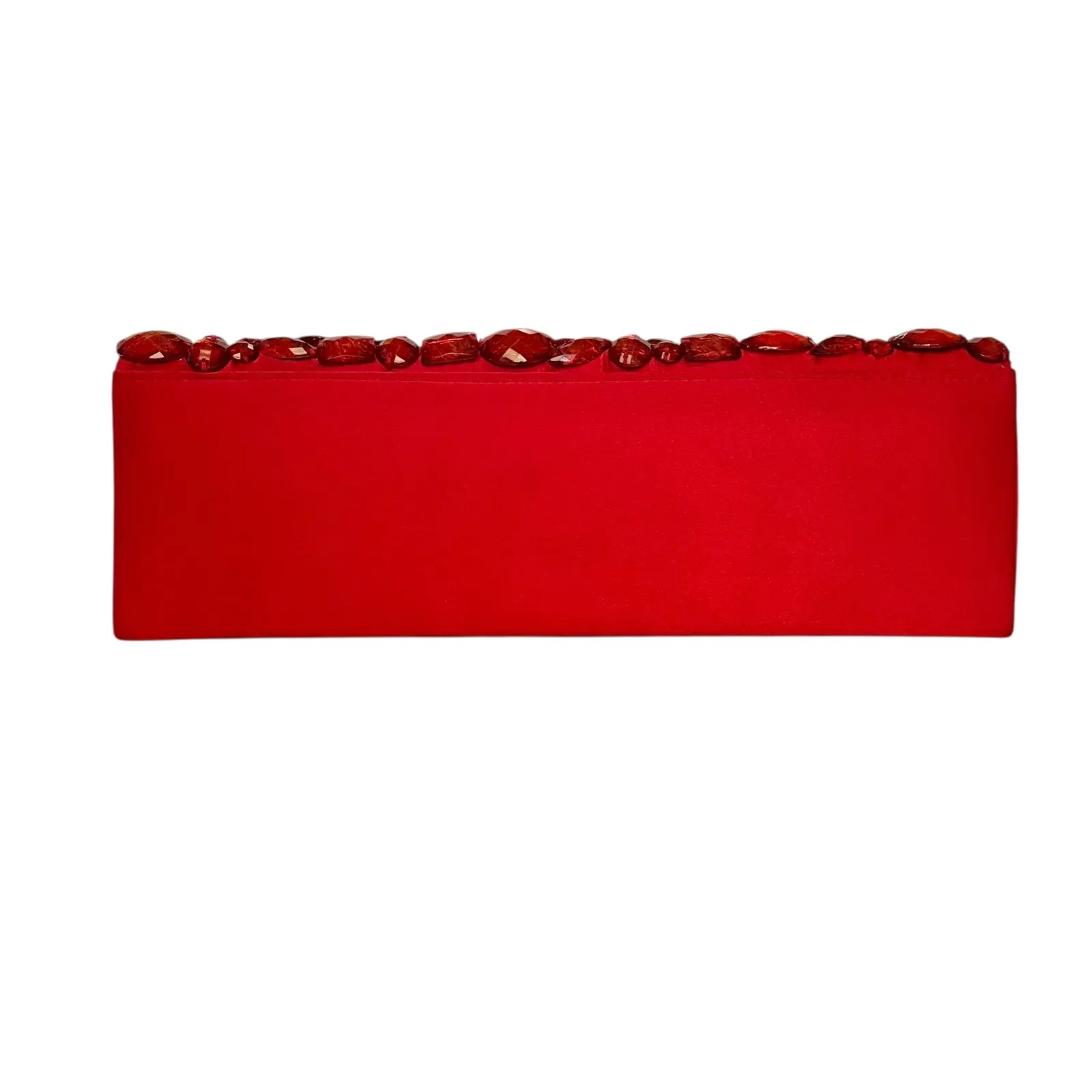 L'Wren Scott x Banana Republic RARE Red Crackle Gemmed Clutch Handbag Wristlet - Image 2
