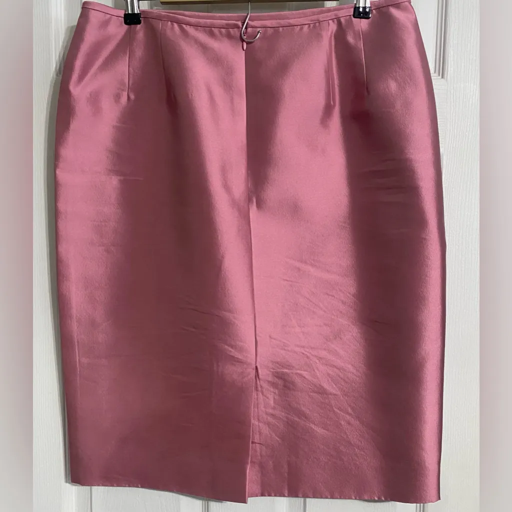 Carlisle Silk Blend Hot Pink Shantung 2-Piece Skirt Suit Set - Image 9