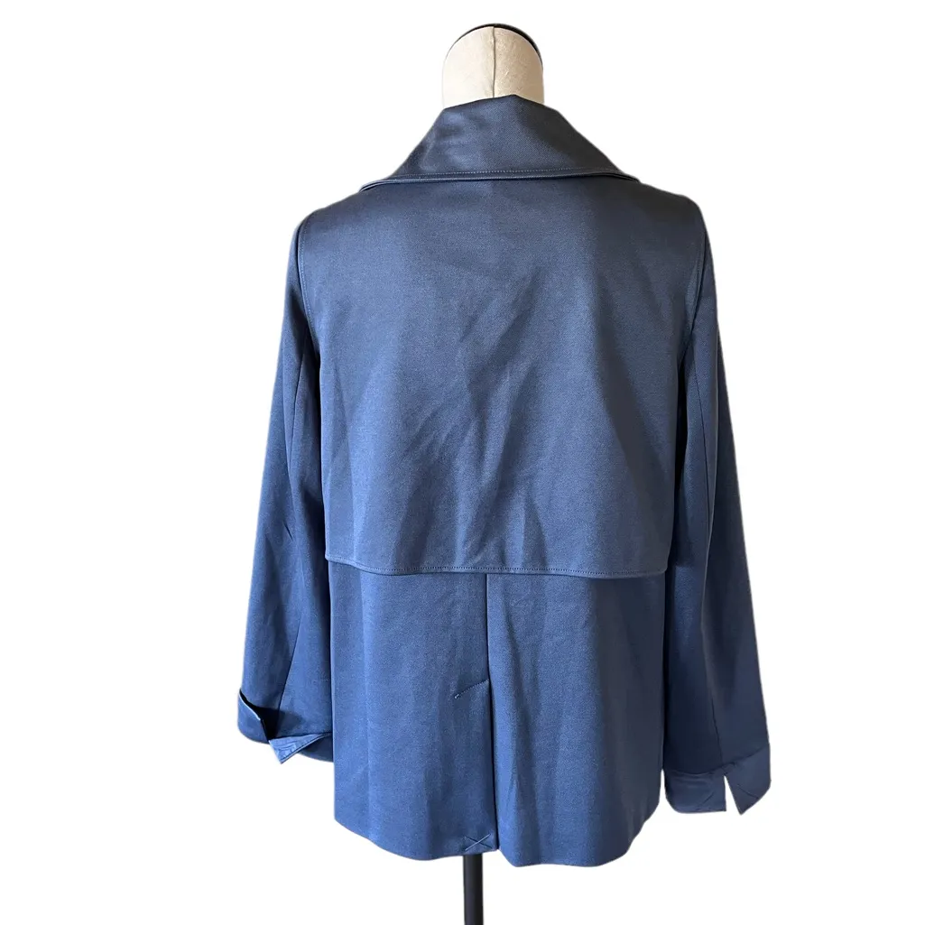 NWT  ADRIANNA PAPELL Drape Front Blazer Dusty Blue - Image 6