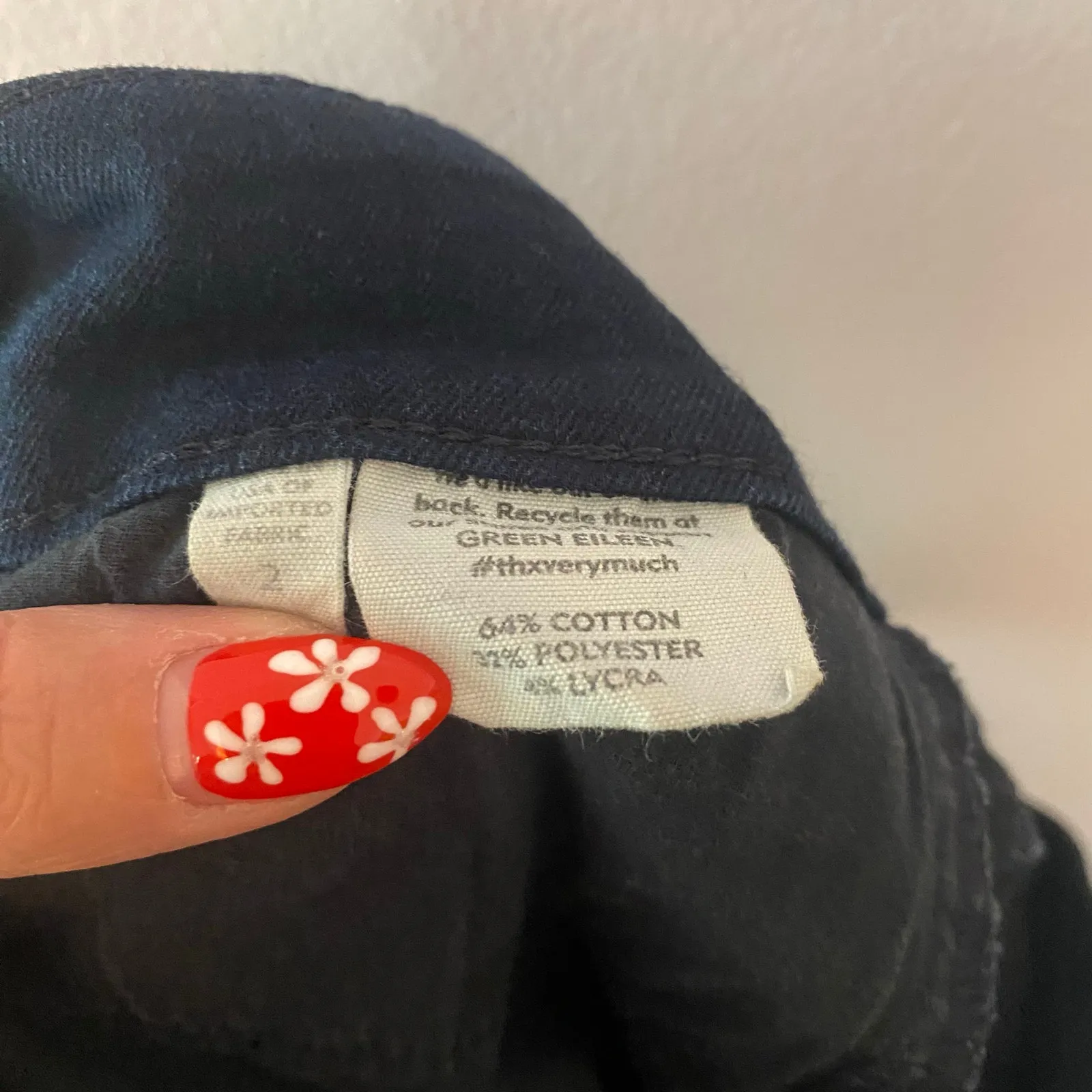 Eileen Fisher Navy Blue Dark Wash Mid Rise Jeans Pants Skinny Fit Women's size 2 - Image 11