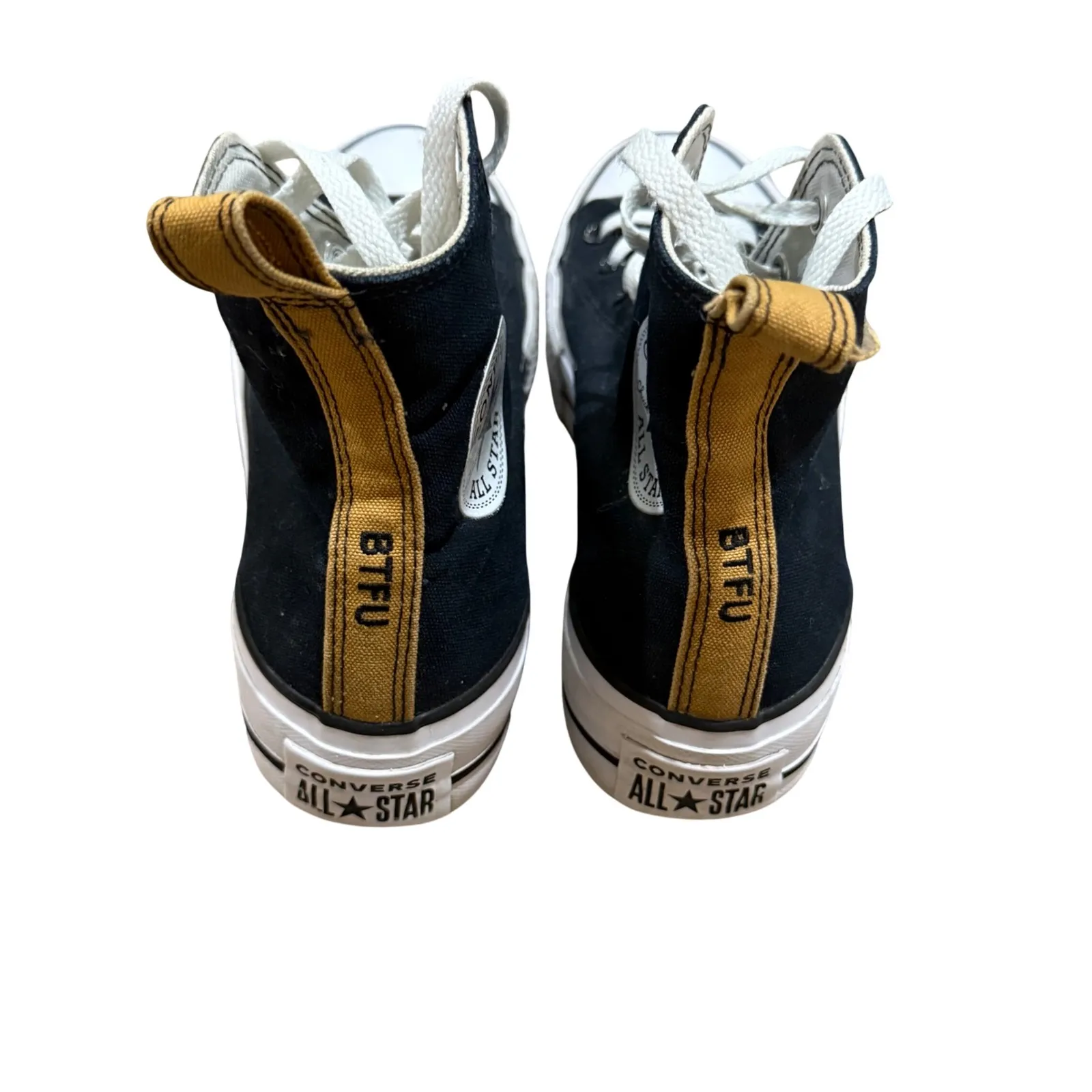 Converse All Star High Top Sneakers Black Purdue Boilermakers BTFU Women's 7 - Image 2