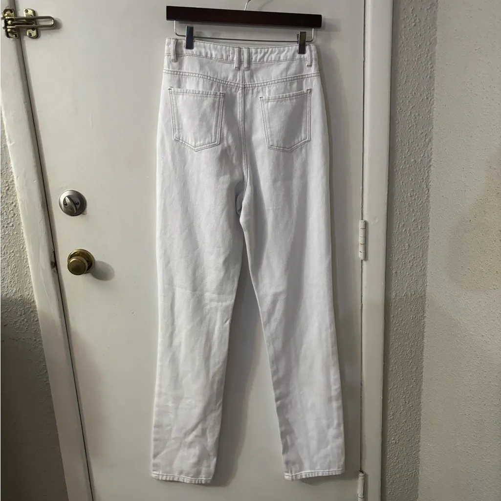 Missguided White Distressed Rip Straight Leg Jean TALL 6 NEW Classic Preppy - Image 3