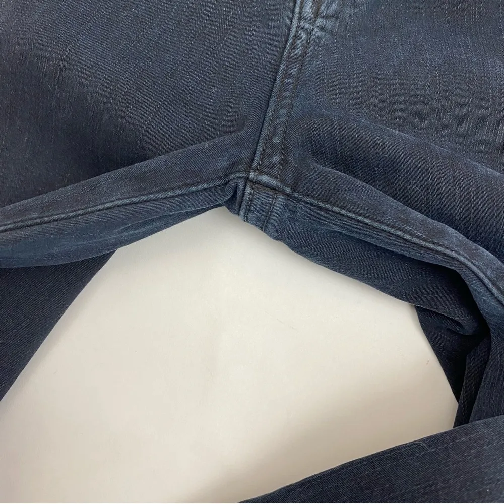 AGOLDE Sophie High Rise Distressed Skinny Jeans: Dark Wash Ruthless Black - Image 14