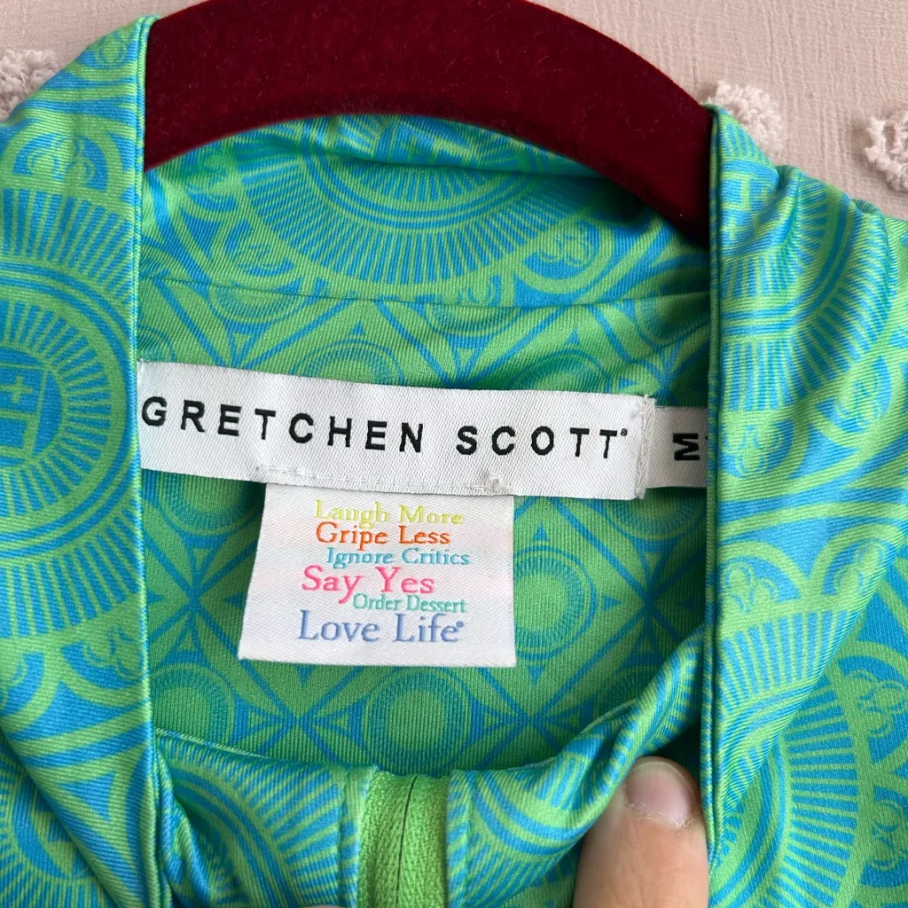 Gretchen Scott Half Zip Pullover St. Lawrence University Sz M Turquoise Kelly Blue Size M - Image 3