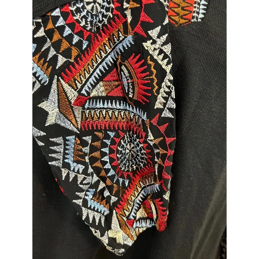 Miss Me Blouse Small Aztec Western‎ Boho Hippie Shirt Peasant Embroidered blouse - Image 8