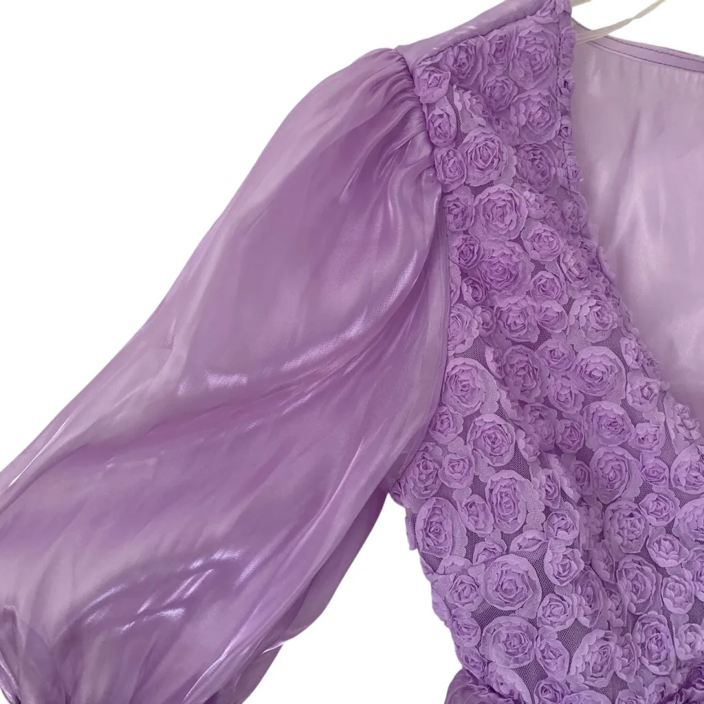 Free People Faye Sheer Rosette Blouse NWOTS Lavender Purple size small - Image 6