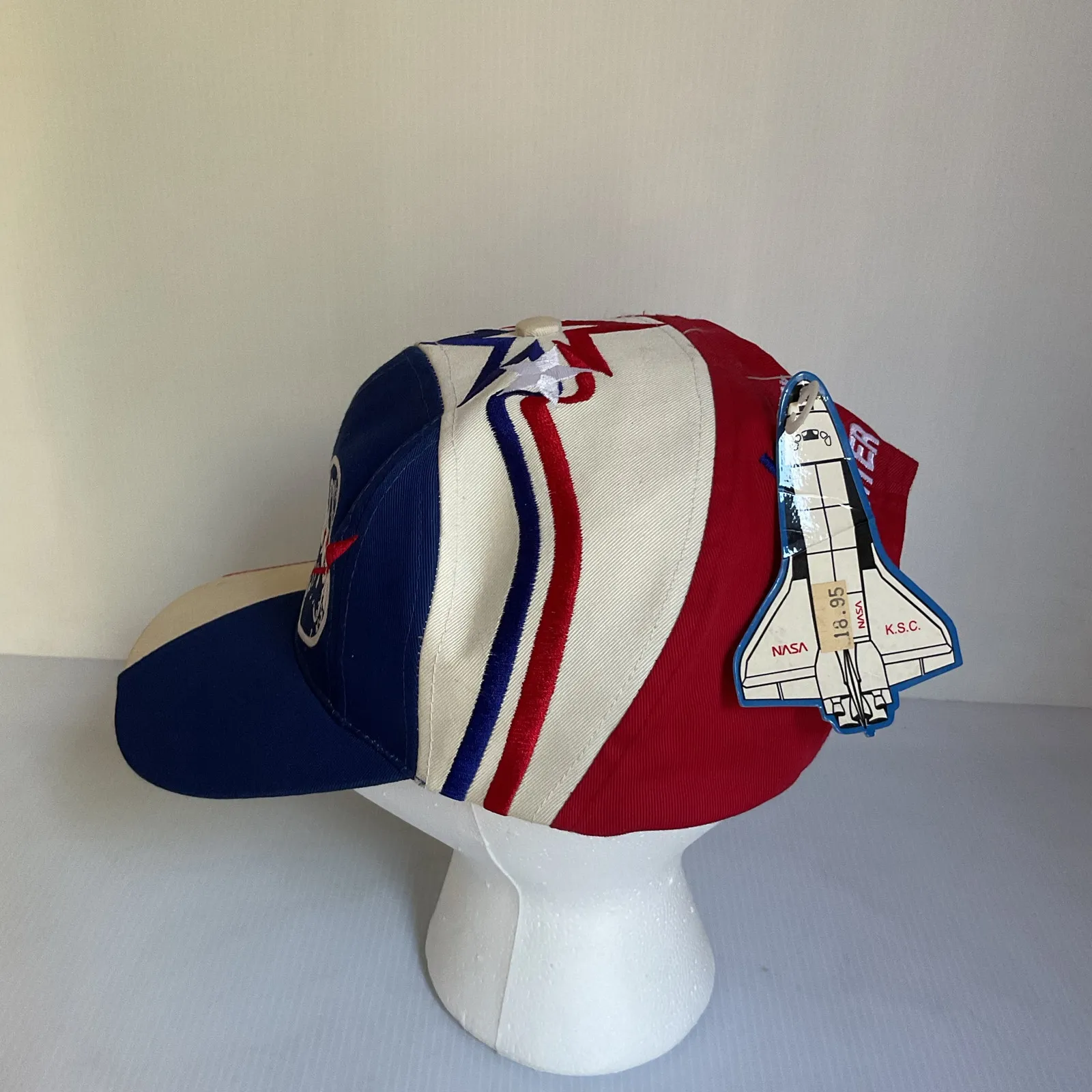 NASA Kennedy Space Center Y2K Hat Red White Blue Embroidered Cap NWT - Image 6