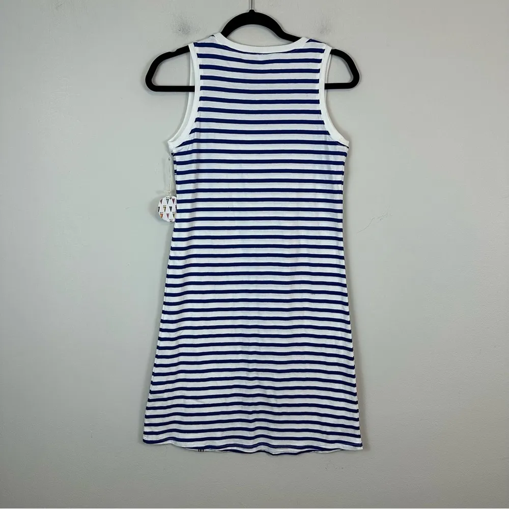 Best of Seven | Blue and White Striped Sleeveless Dress Size XS NWT - Image 5