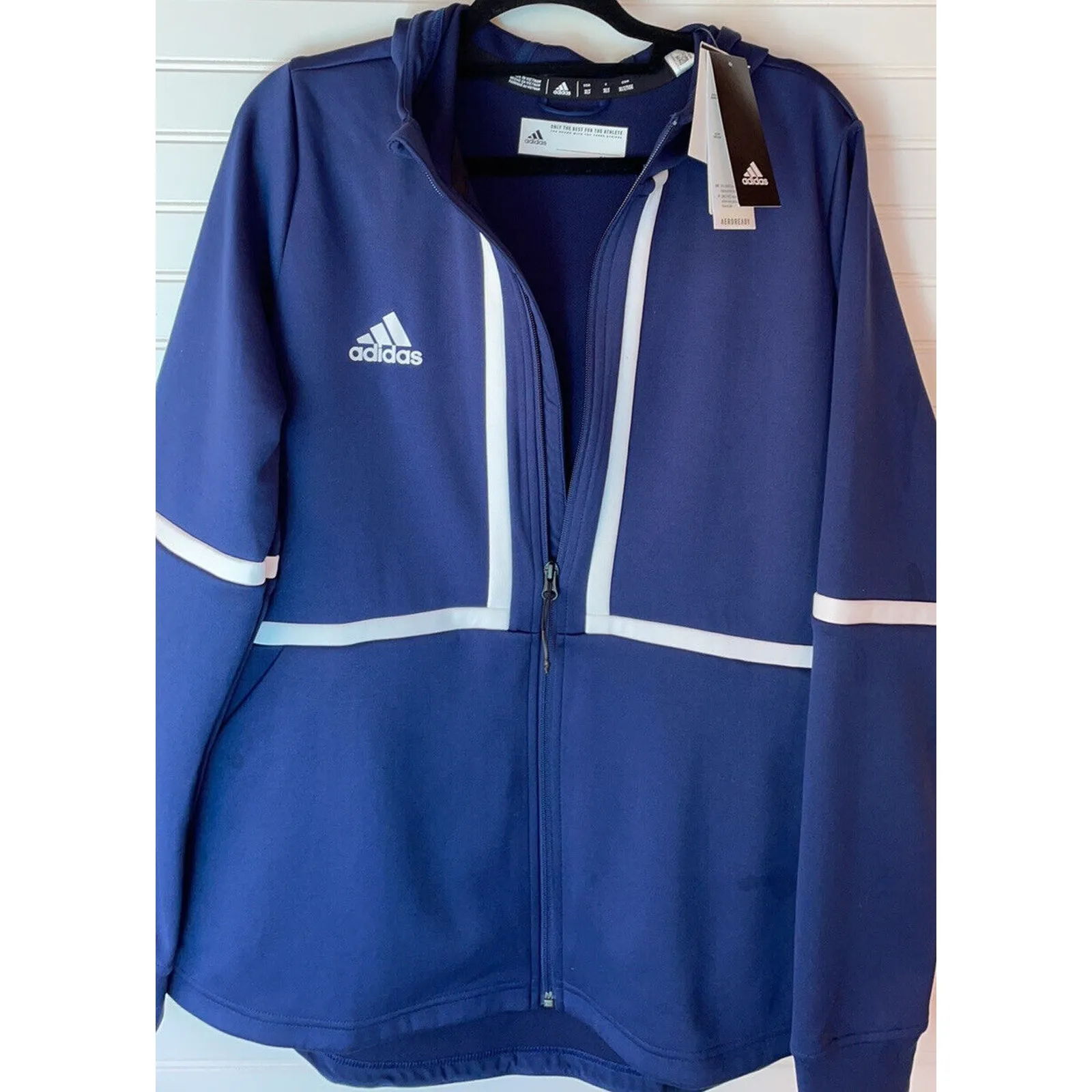 NWT Adidas Women Navy Blue Long Sleeve Under The Lights Full Zip Jacket Size XLT - Image 5