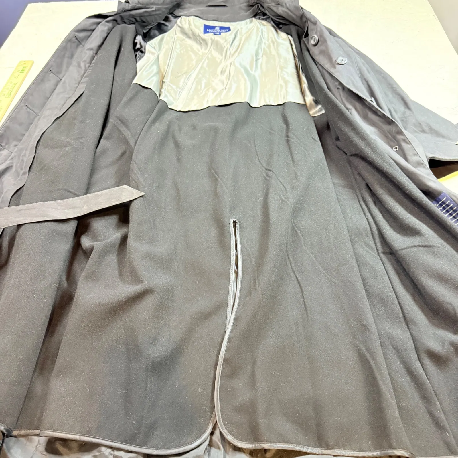 London Fog Limited Edition Women's Charcoal Gray Belted Trench Coat 20W Reg - Image 7