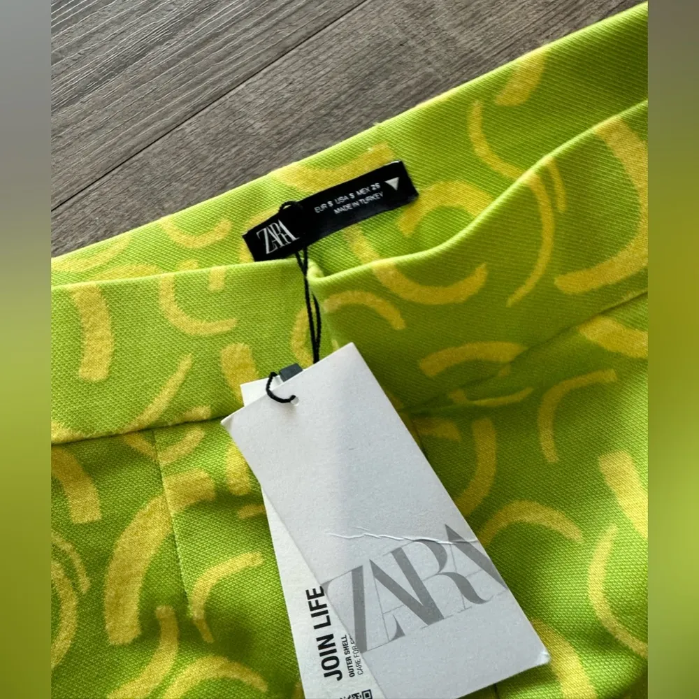 ZARA pull up high waist flared jacquard hip pants 💚 - Image 6