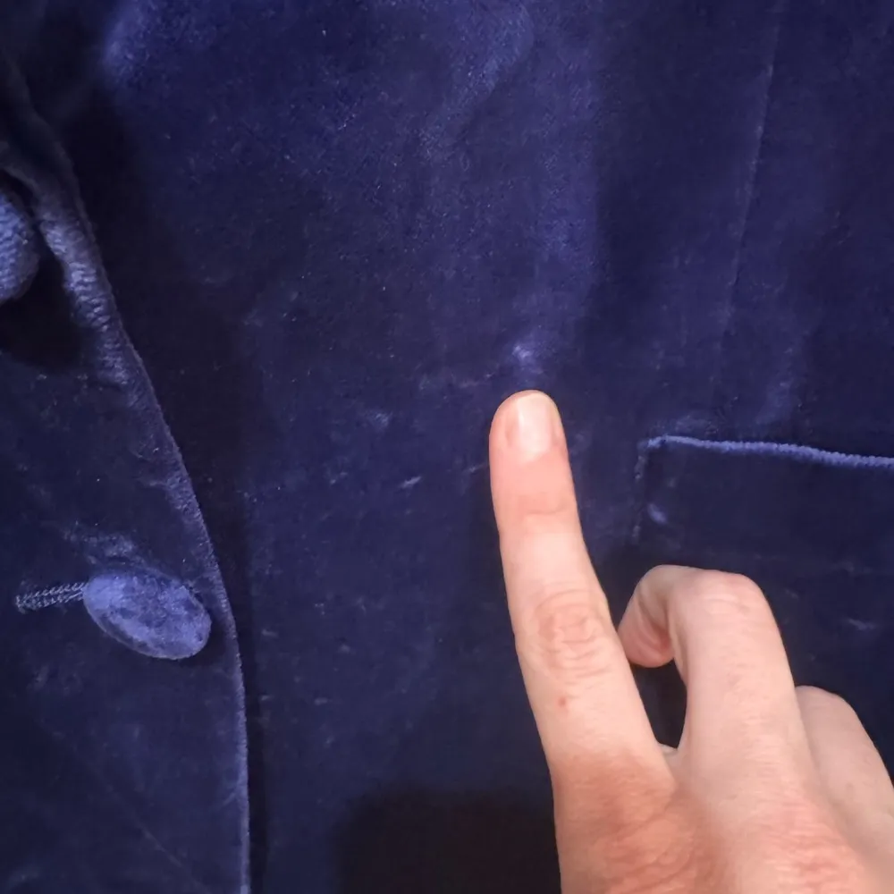 VINTAGE Escada Blue‎ Velvet Blazer Beaded Sz 38 Made in West Germany Blue - Image 13