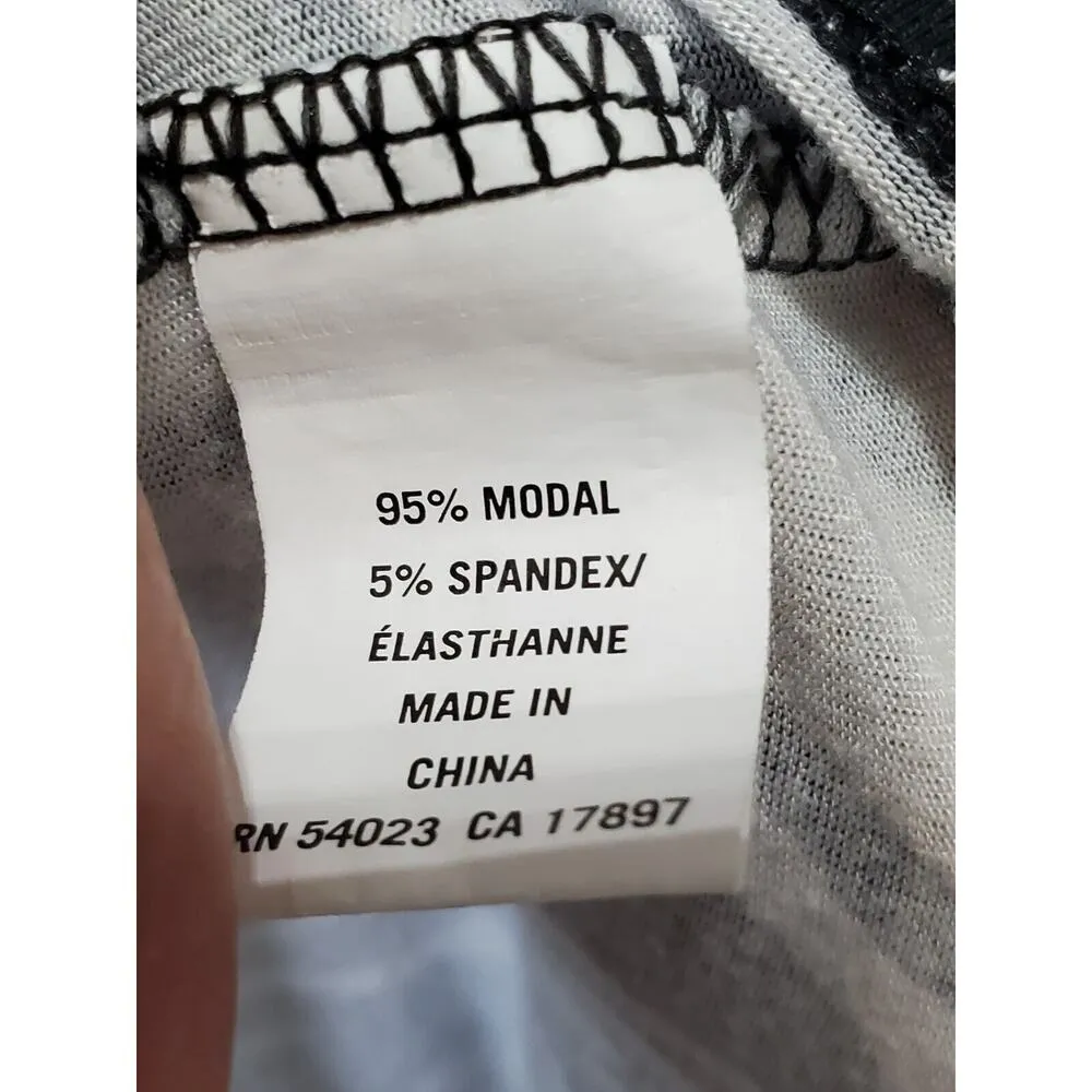 Old Navy Maternity Black & White Modal V-Neck Long Sleeve Knee Length Dress L - Image 9