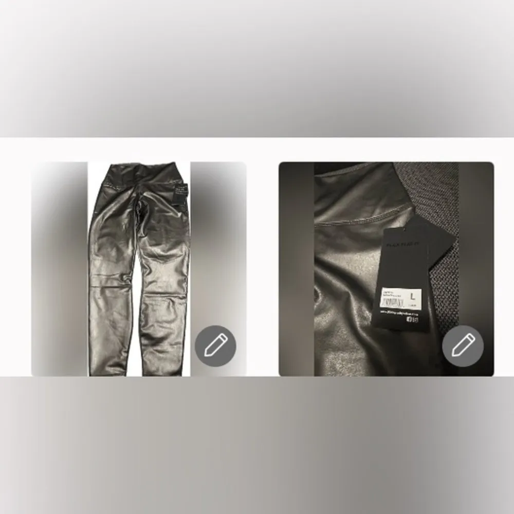 NWT 90Degree by Reflex Super High Rise L Leatherette Leggings Gray Size L - Image 7