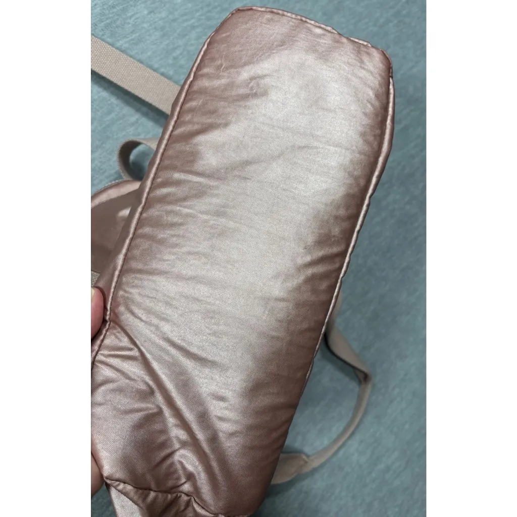 Kipling Shoulder Bag Satchel Monkey Keychain Pearlescent Pink Rose Gold - Image 5