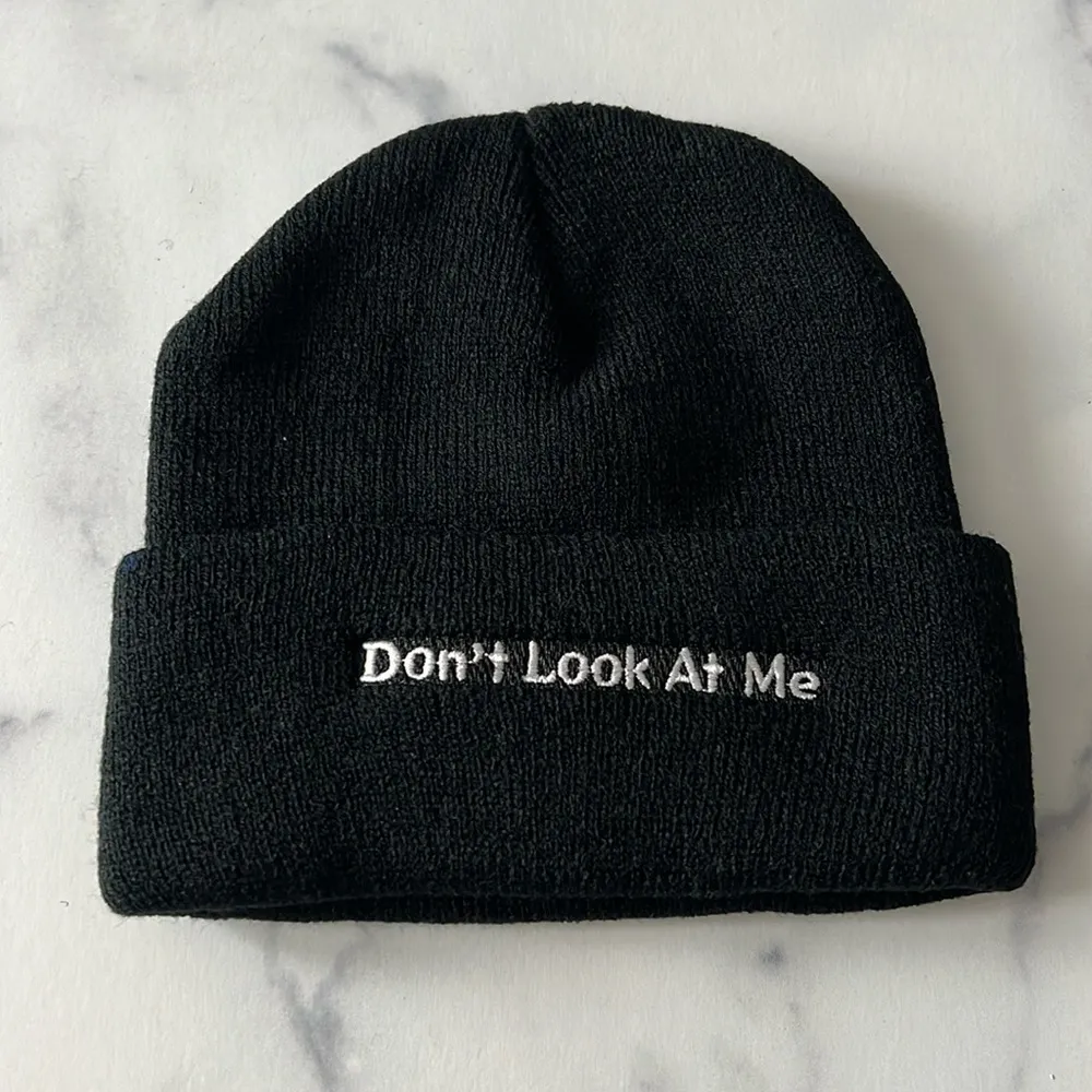 “Don’t Look At Me” Black Beanie NEW w/o Tag - Image 5