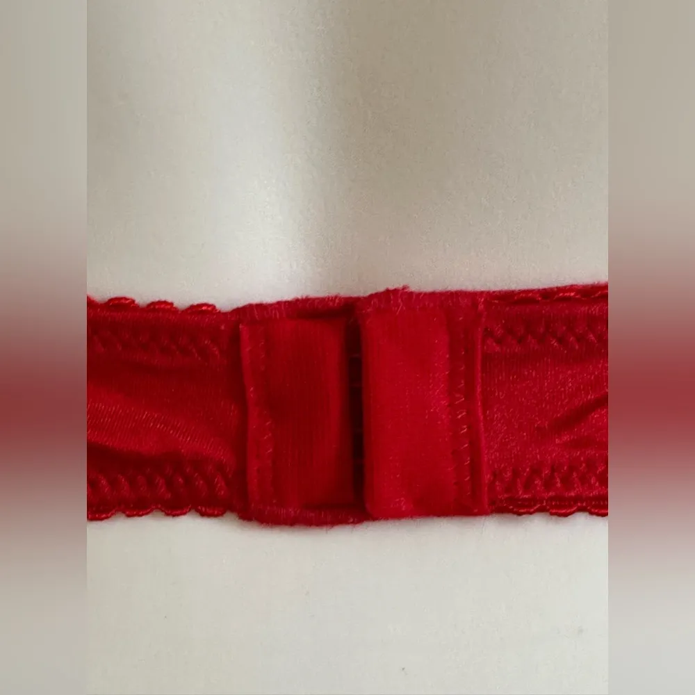 Victoria Secrets NWT Red & pink Lace Garter Belt 3 hooks closure in back Sz XS - Image 7