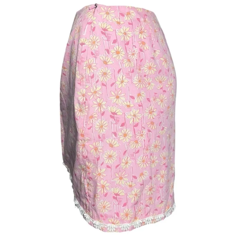 Lilly Pulitzer Vintage White Label Women’s Size 2 Pink Daisy Print Mini Skirt - Image 5