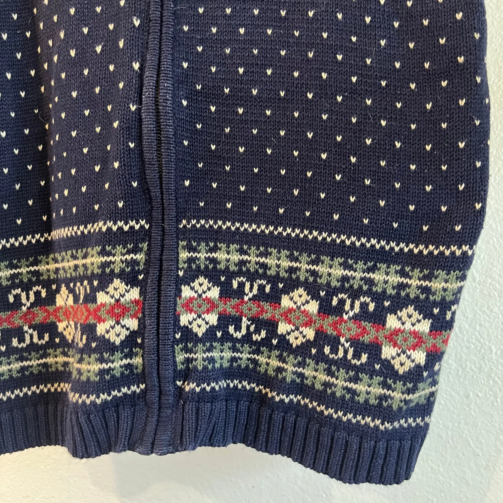 Vintage 90s Cabin Creek Cotton Blend Zip Up Sweater Vest Size Medium - Image 3