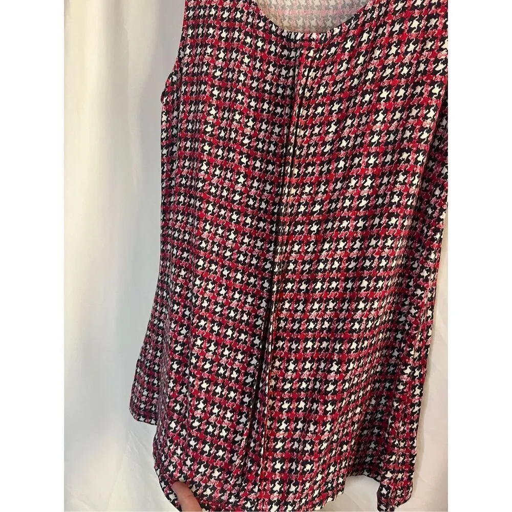 Croft & Barrow Red Patterned Woman’s Tank Top Size Small - Image 3