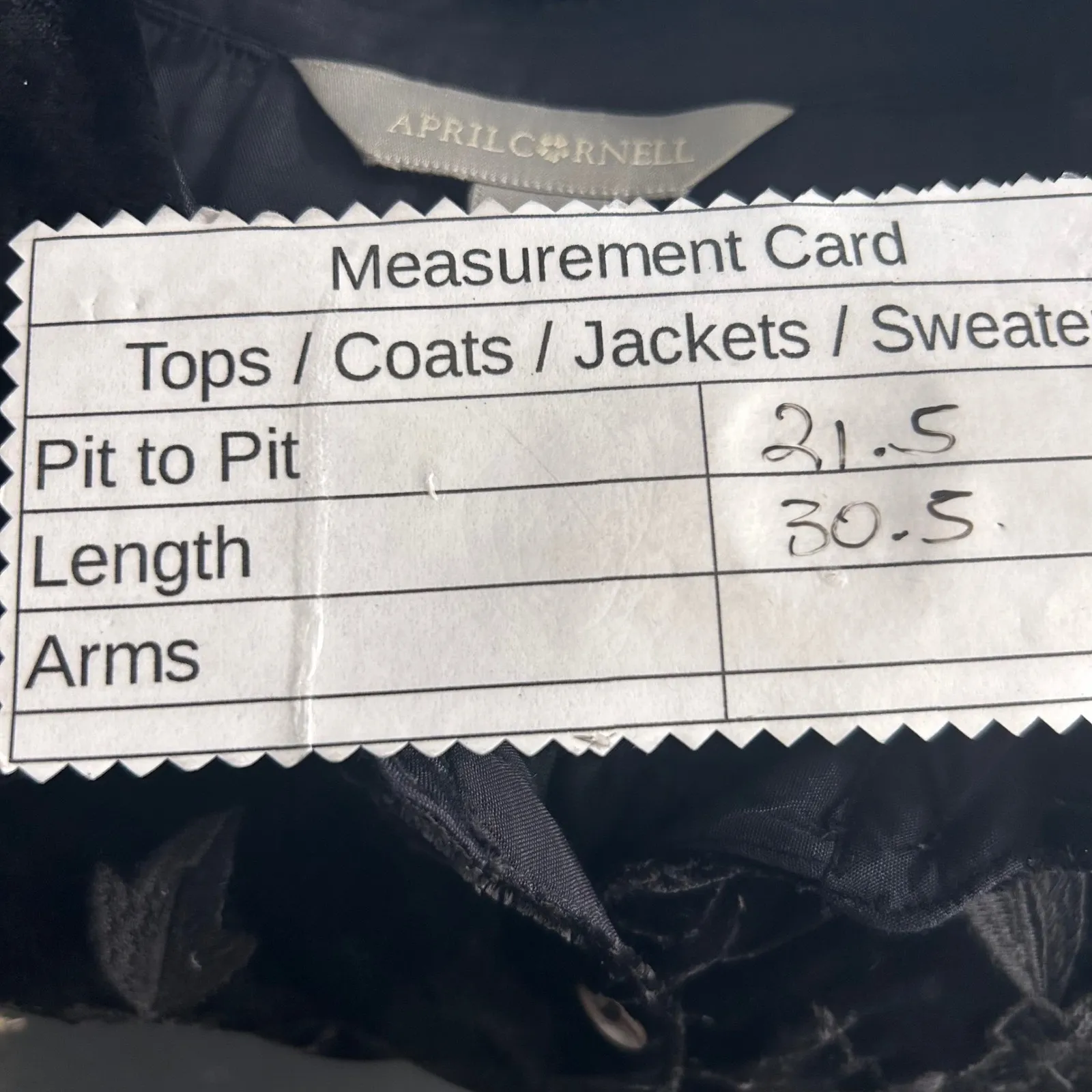 April Cornell Velvet Button Up‎ Shirt Medium Black - Image 6