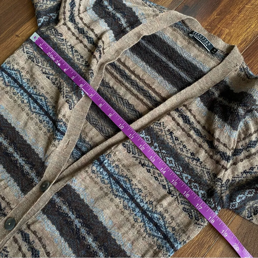 Peruvian Connection Baby Alpaca Wool Duster Long Button Cardigan With Pockets - Image 2