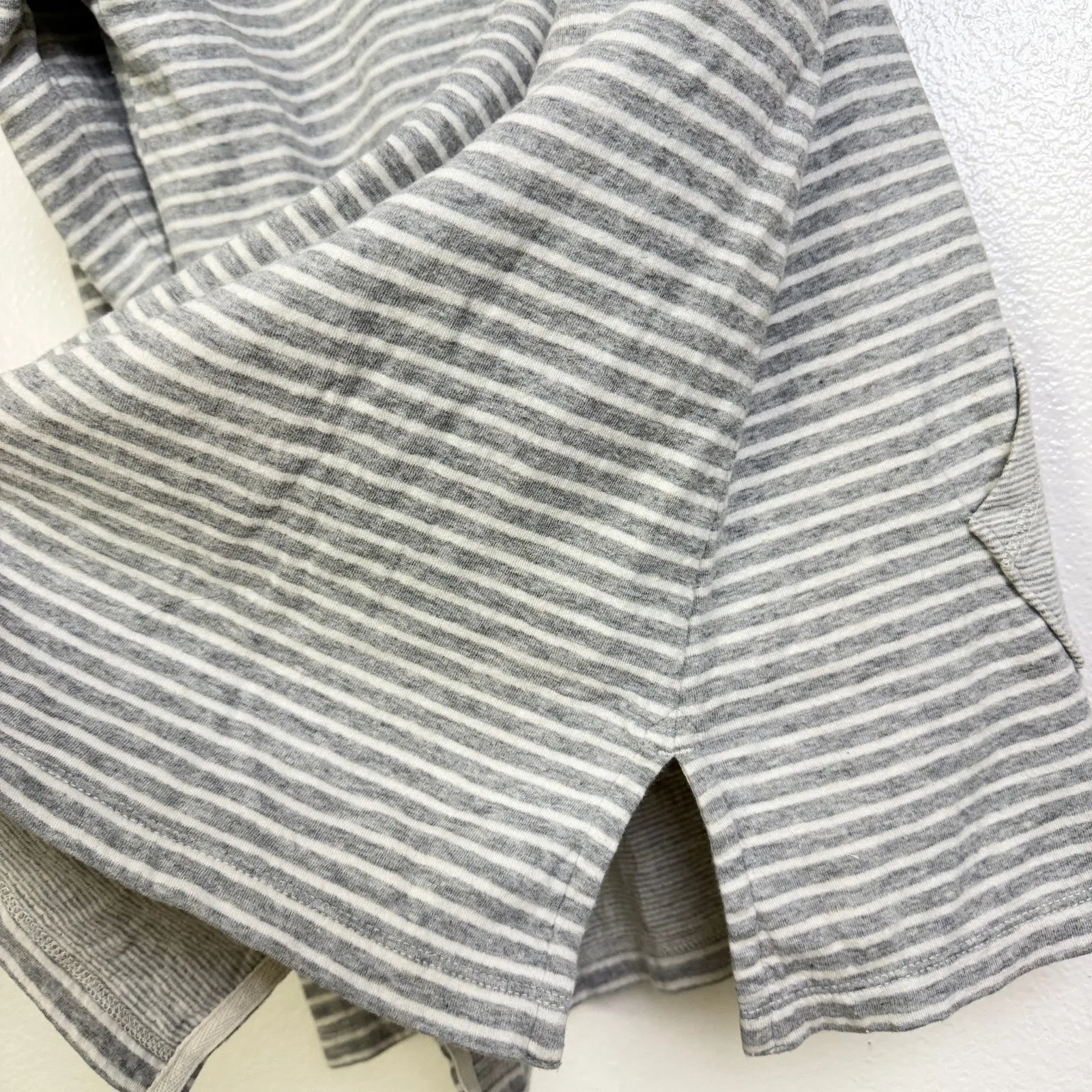 James Perse Standard Pullover Hoodie Size 4 Womens Grey Stripe Sweatshirt Cotton - Image 8