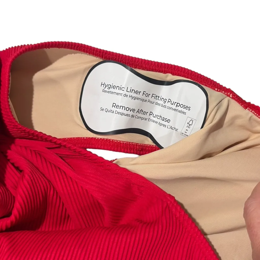 SUMMERSALT The RippleRib Square Neck One-Piece In lava Red Swimsuit NEW Size 6 - Image 6