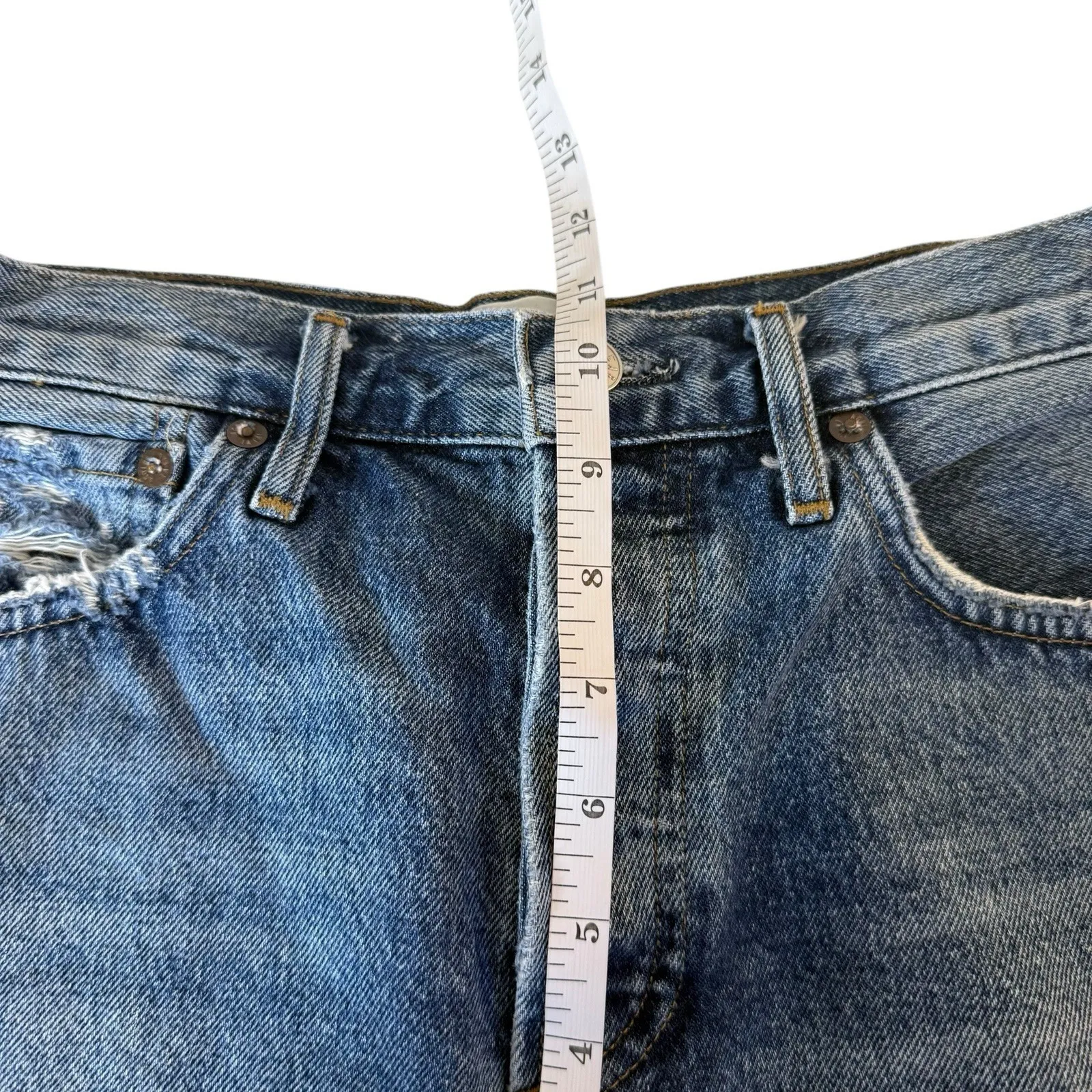 Agolde Parker Vintage Cut Off Shorts Size 25 Lowkey Blue Denim High Waist Denim - Image 9