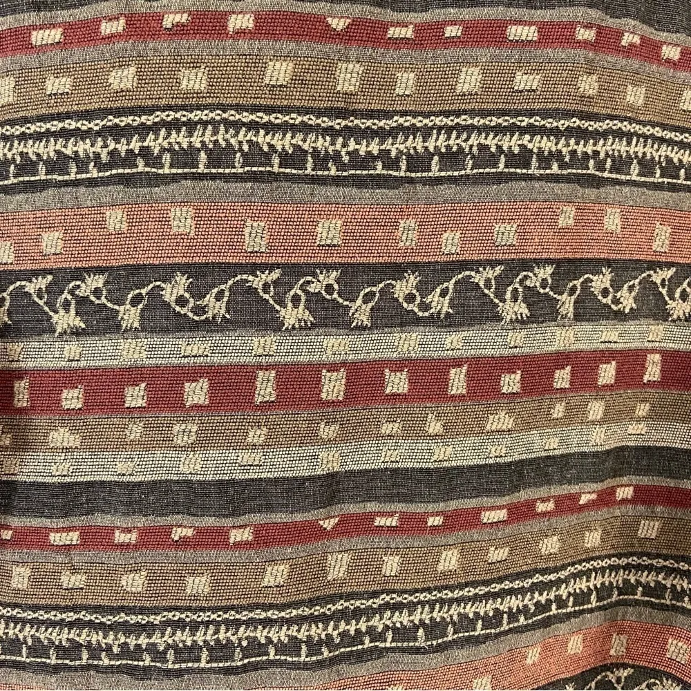 BonWorth Boho Embroidered Open Front Shirt Jacket Southwest Cottagecore Woven Brown Size M - Image 3