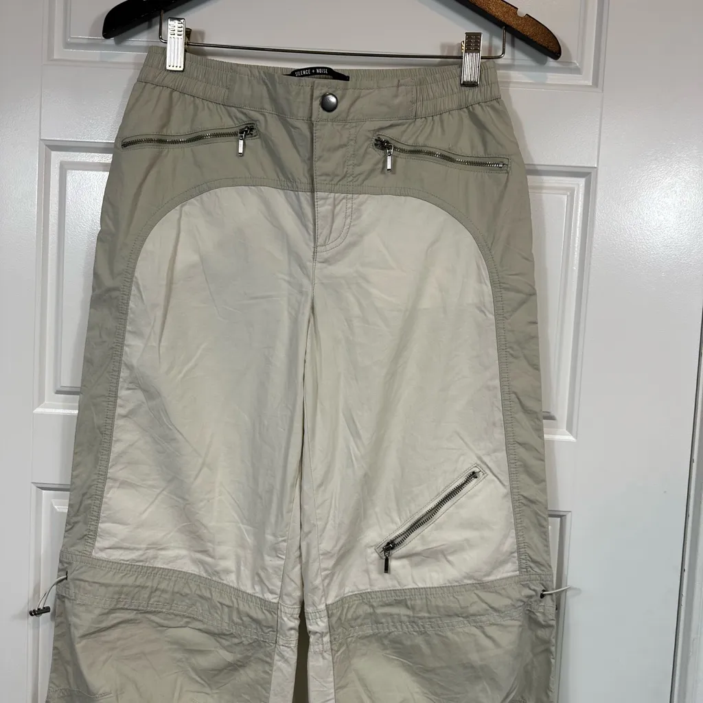 Silence + Noise Grey Lee Motocross Sage Streetwear Cargo Utility Pants Size S - Image 3