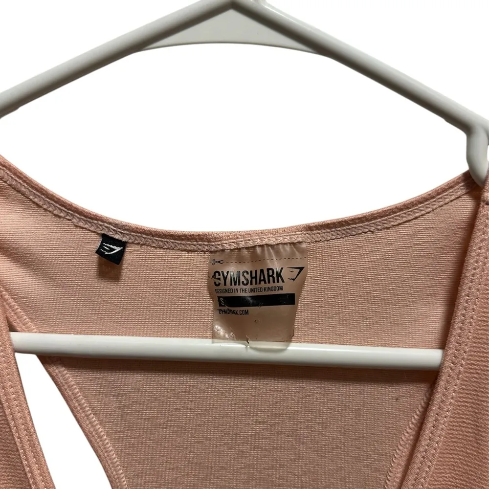 GYMSHARK PINK OPEN FRONT TIE TANK TOP - Image 3