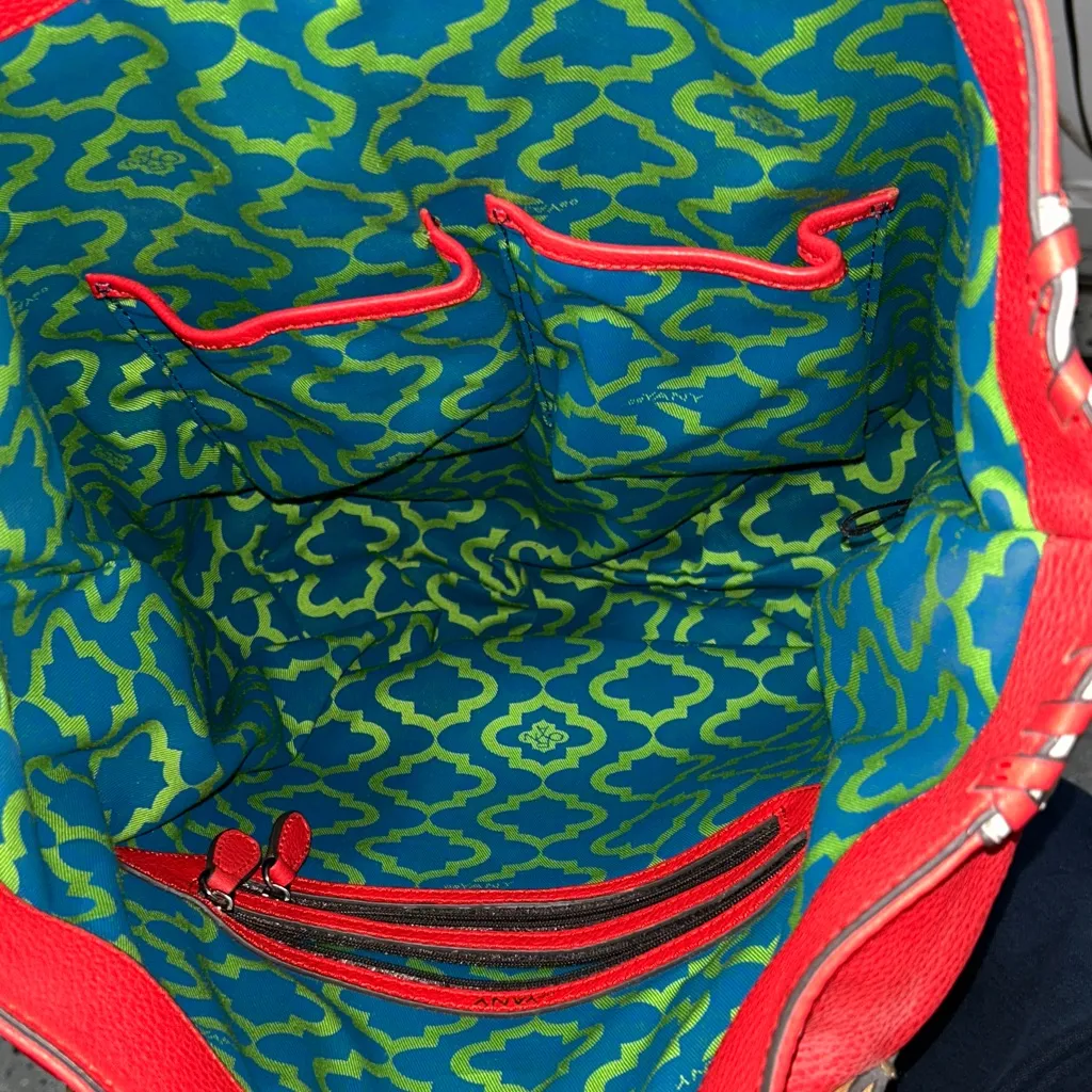 OrYany Chic Red and Cream Tote Bag - Image 4