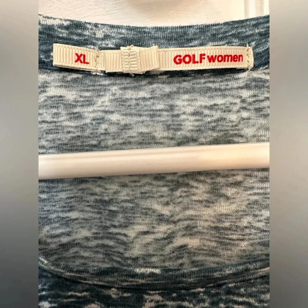 Golf women green and cream marbled cotton muscle tank Size XL - Image 6