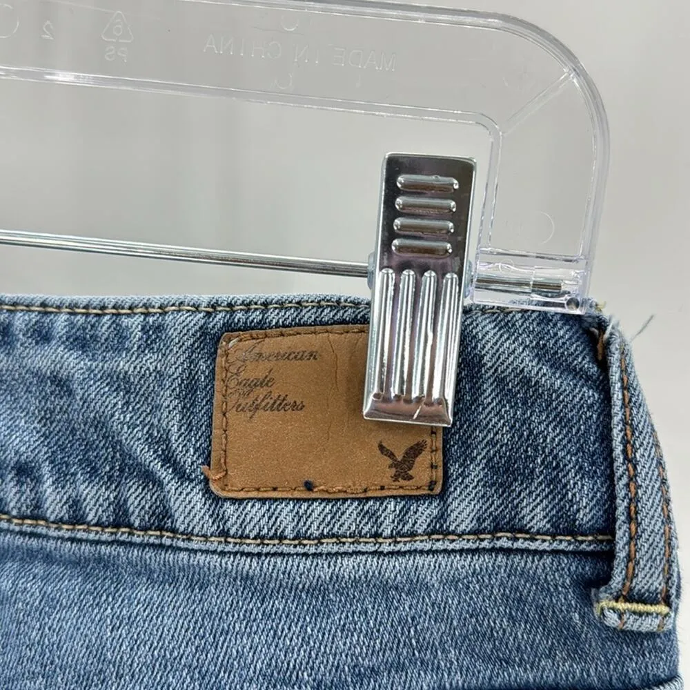 Vintage American Eagle low rise artist flare jean Y2K broken in size 4 bohemian - Image 9