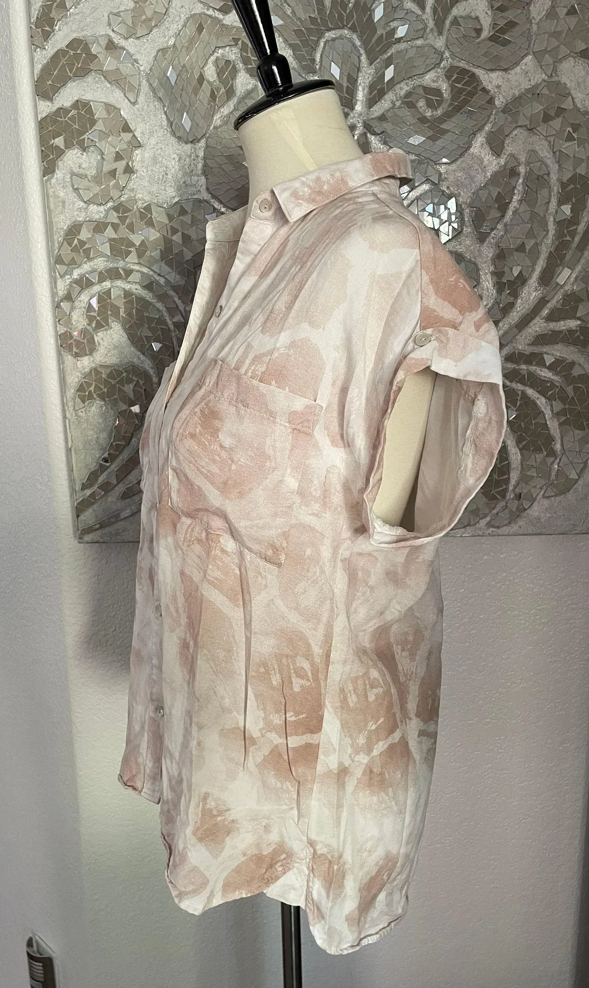 Pink Floral Collar Top - Image 2