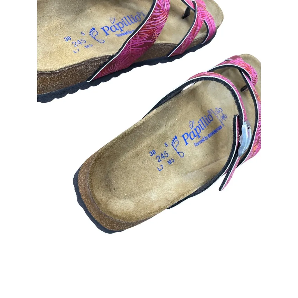 Birkenstock Papillio Womens Pink floral Sandals Size 38/8US - Image 7