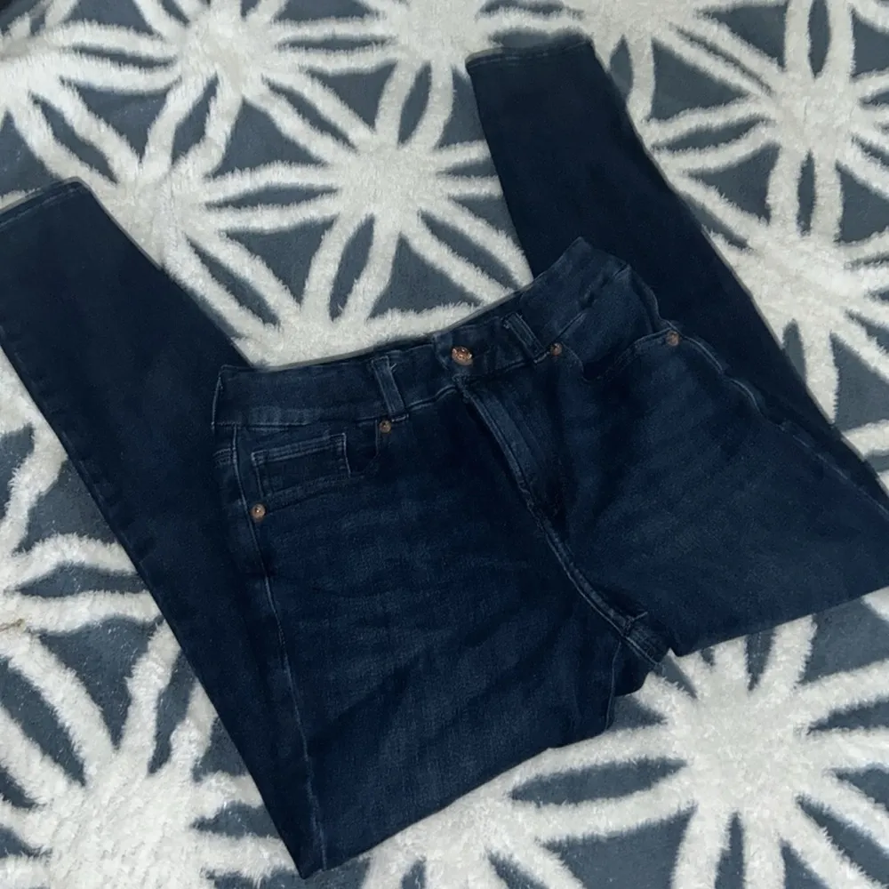 Express Ultra Hyper Stretch Dark Wash Cropped Ankle Skinny Denim Jeans - Image 5