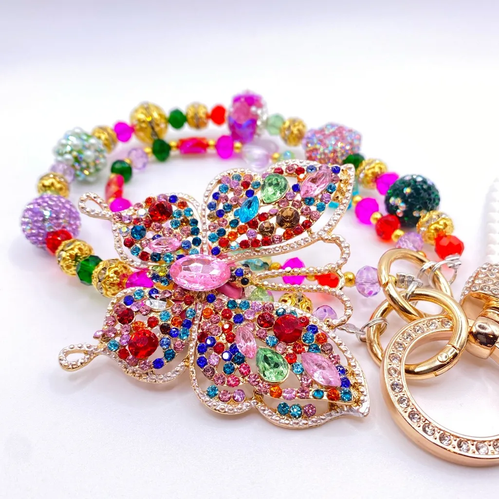 🦋 Luxury Bag/Phone Chain Charm/Keychain Colorful Rhinestone Butterfly Crystal - Image 6