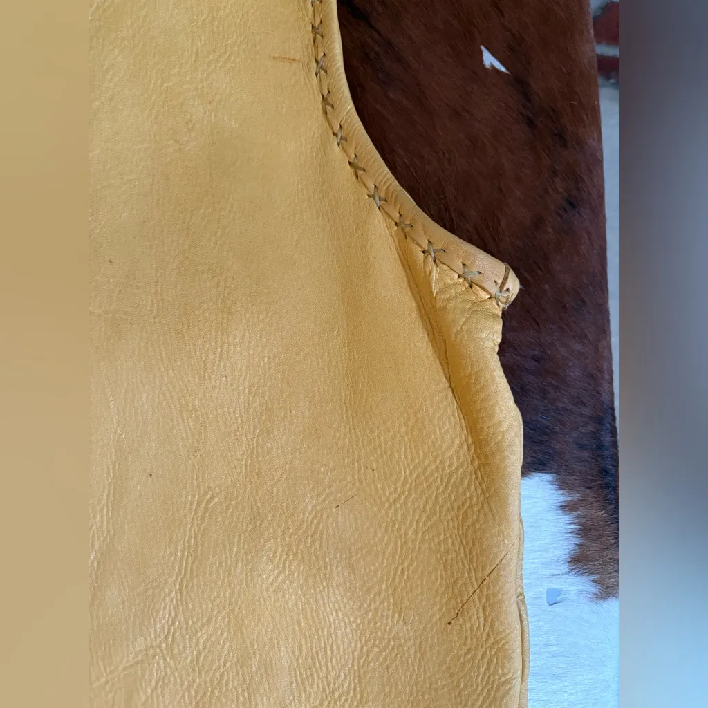 Buckskin Leather Vest With Fringe Size M - Image 8